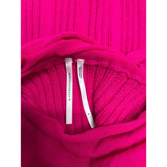 Anthropologie Ribbed Sweater Bodycon Sweater Dress Pink, Mini/Mock Turtleneck S - Picture 7 of 9